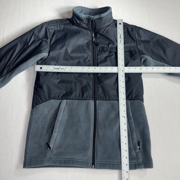 Columbia Sportswear Boys Full Zip Fleece Jacket Size XL Gray Blue Softshell Coat - Picture 7 of 12